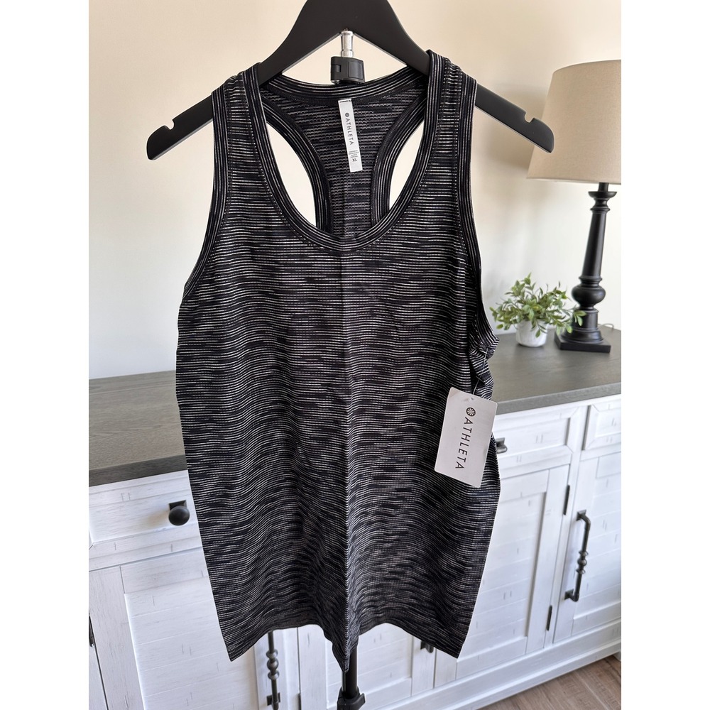 NEW Athleta‎ Momentum Spacedye Tank Black XL Seamless Racerback Athletic Top NEW